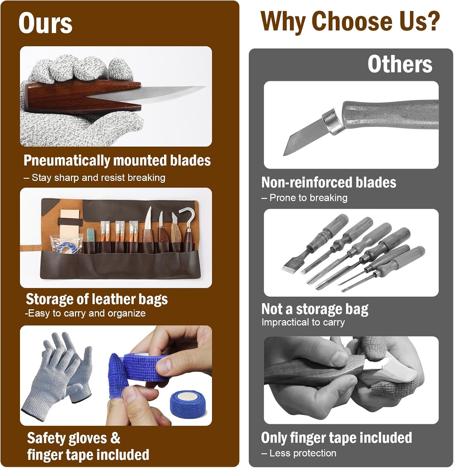 Wood Carving Kit for Beginners, 28Pcs Wood Carving Tools with Storage Bag