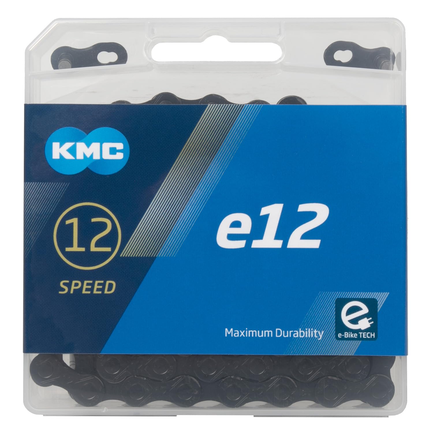 KMC e12 catena per bici elettrica a 12 velocità, 130 maglie, BlackTech