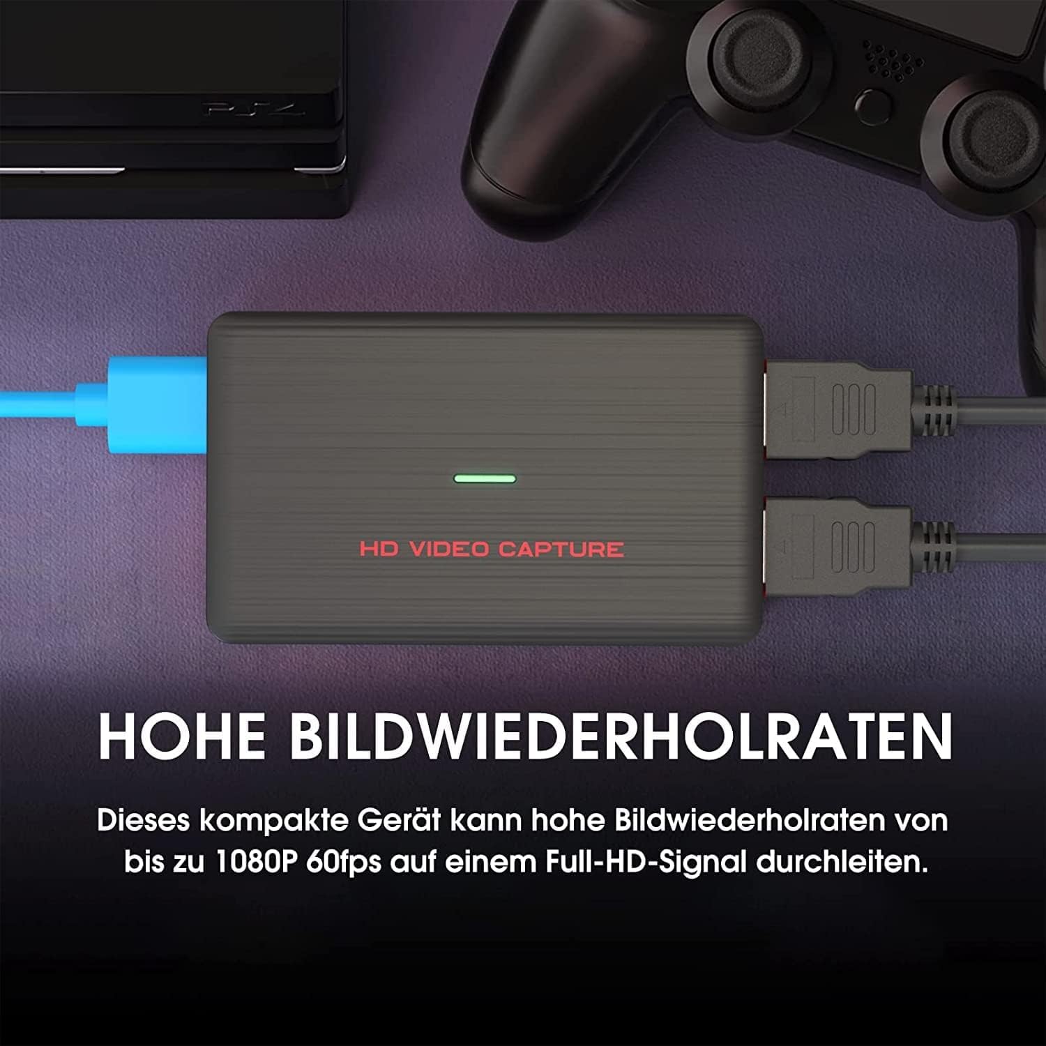 HDMI Video Capture 4K 1080P HD 60FPS, USB 3.0 Scheda di Acquisizione Video HDMI Loop-Out per Streaming Gaming OBS Compatibile con PC Switch PS5 Xbox MacBook iPad Camera
