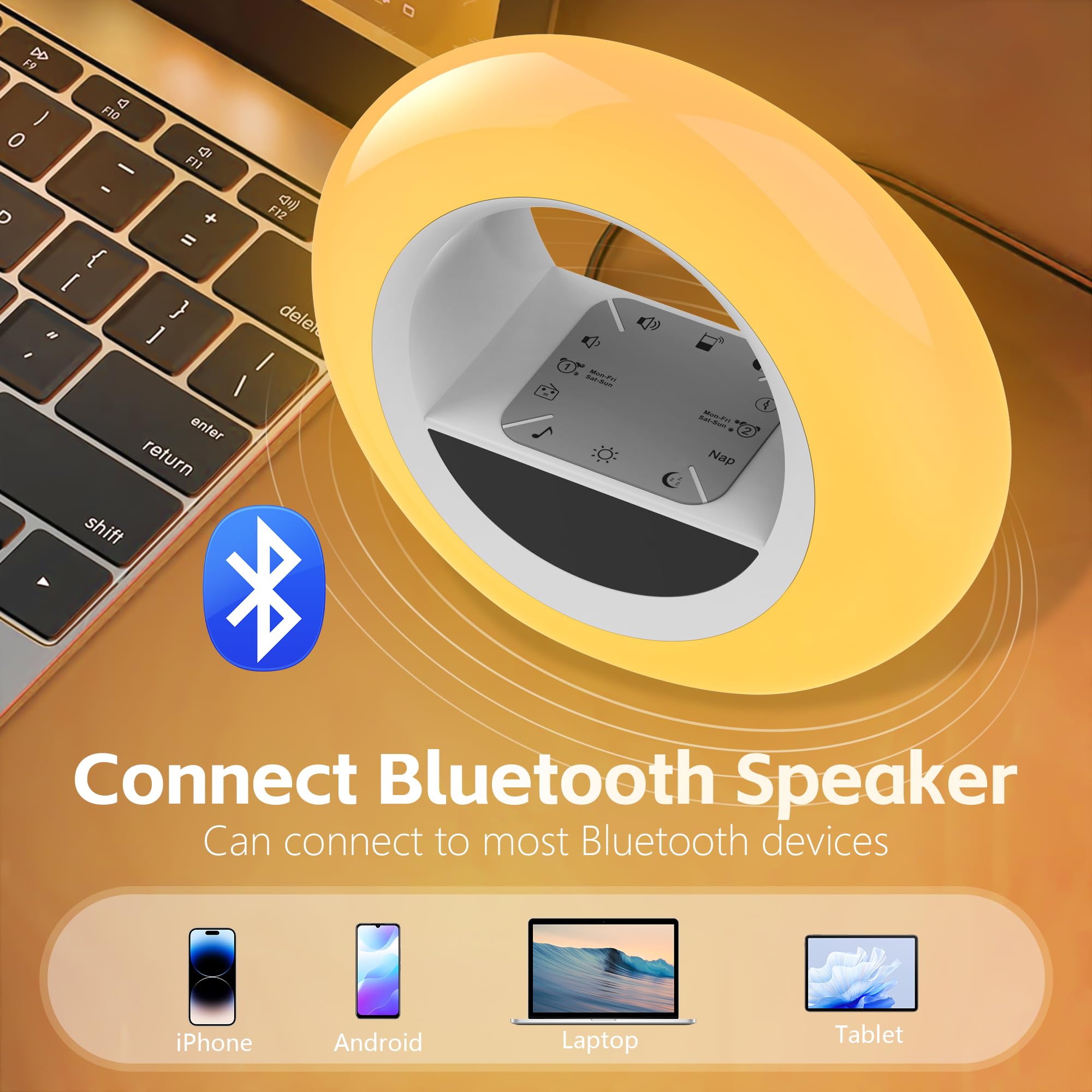 Kruilan Sveglia con luce diurna · altoparlante Bluetooth — immagine 6 di 9