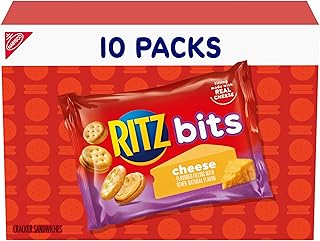 Bits Cheese Sandwich Crackers, Lunch Snacks, 10 Snack Packs