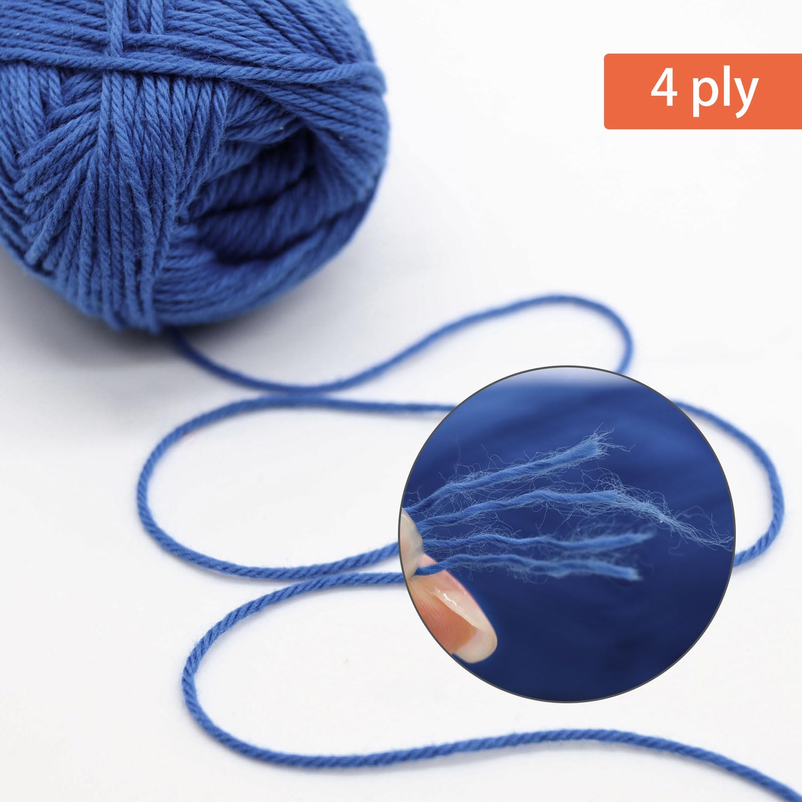 Pretty Jolly 4 Skeins Soft Baby Yarn, 100% Cotton, Crochet & Knitting, 4 Ply, Fingering Weight - Image 3