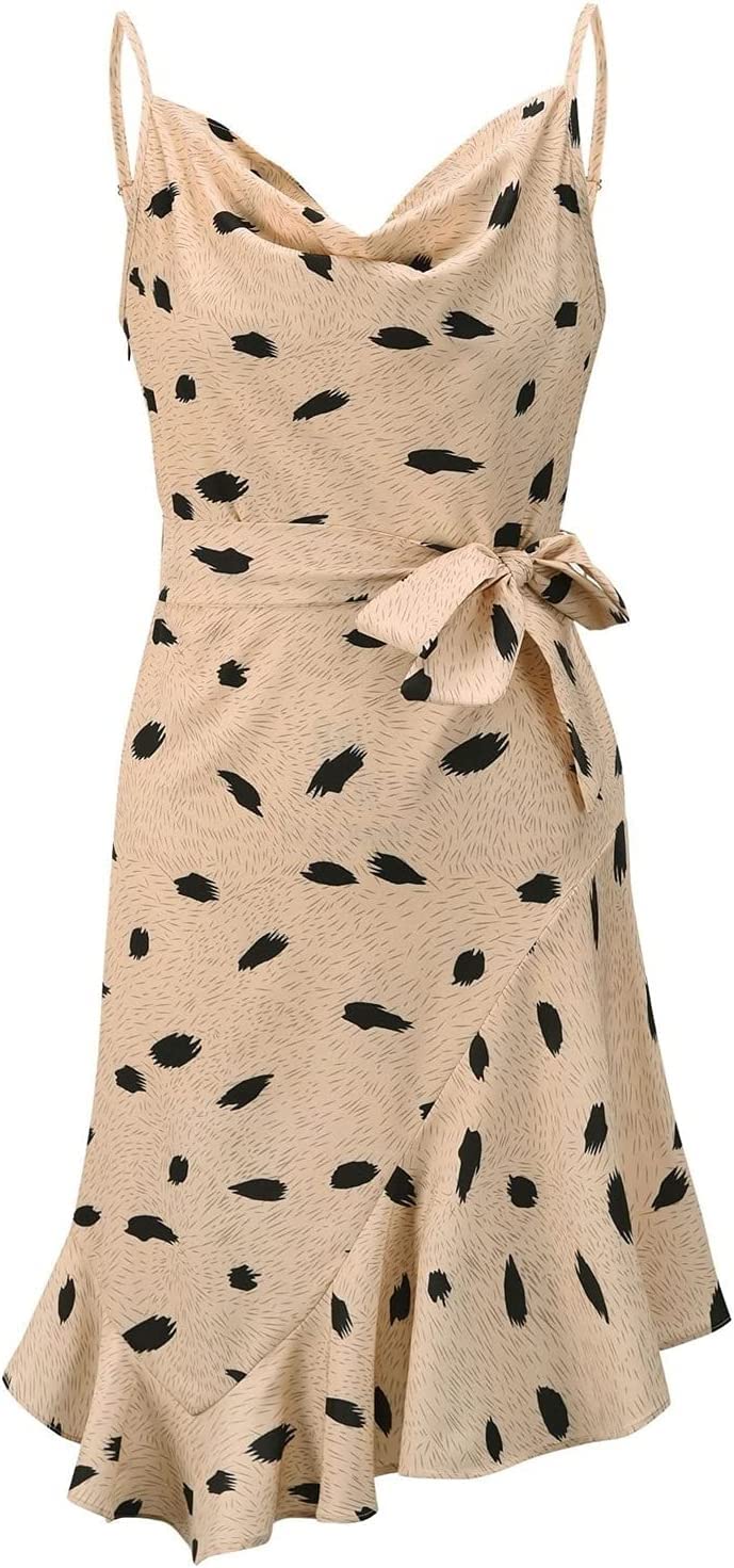 Verstellbarer Ersatz-Schultergurt, Handtaschenträger, Kleider for Damen, V-Ausschnitt, Blumen-Wickelkleid, ärmellos, Spaghettiträger, Sommer, lässiges Swing-Kleid, Sommerkleider (Farbe: Marineblau, Gr