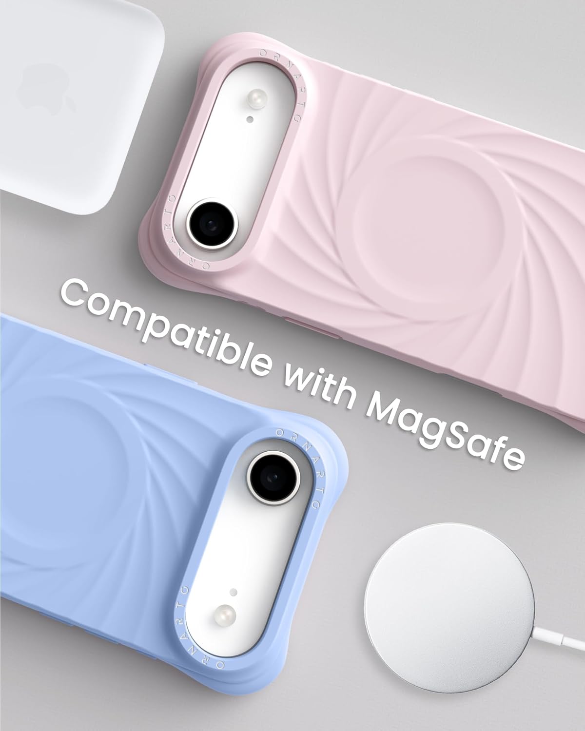 ORNARTO Vortuxe for iPhone Air Case 6.5" | 2X MIL-STD Protection | Camera Control Button | Compatible with MagSafe | Sleek Aesthetic Liquid Silicone Phone Cover for iPhone 17 Air 2025 | Pink Quartz