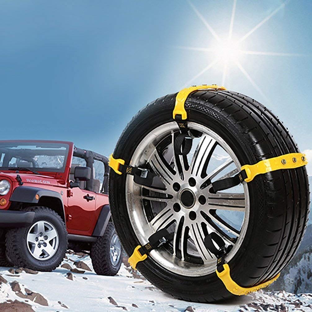 Chaîne à Neige de Voiture Chaîne à Neige antidérapante Largeur de Pneu de Voiture: 185-225mm 6PCS Chaînes de sécurité de Voiture Traction de câble Chaînes de Boue de Neige Pneu à n