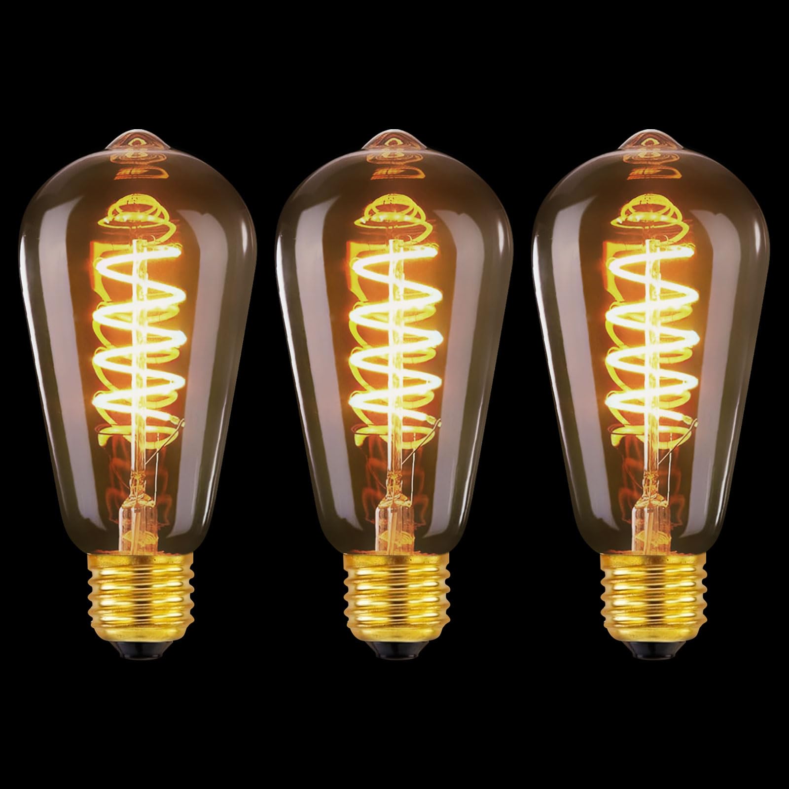 MLOQI3 Pack E27 Edison Bulbs, 6W 2700K Squirrel Cage Shaped LED Dimmable Bulbs, Screw in Light Bulb
