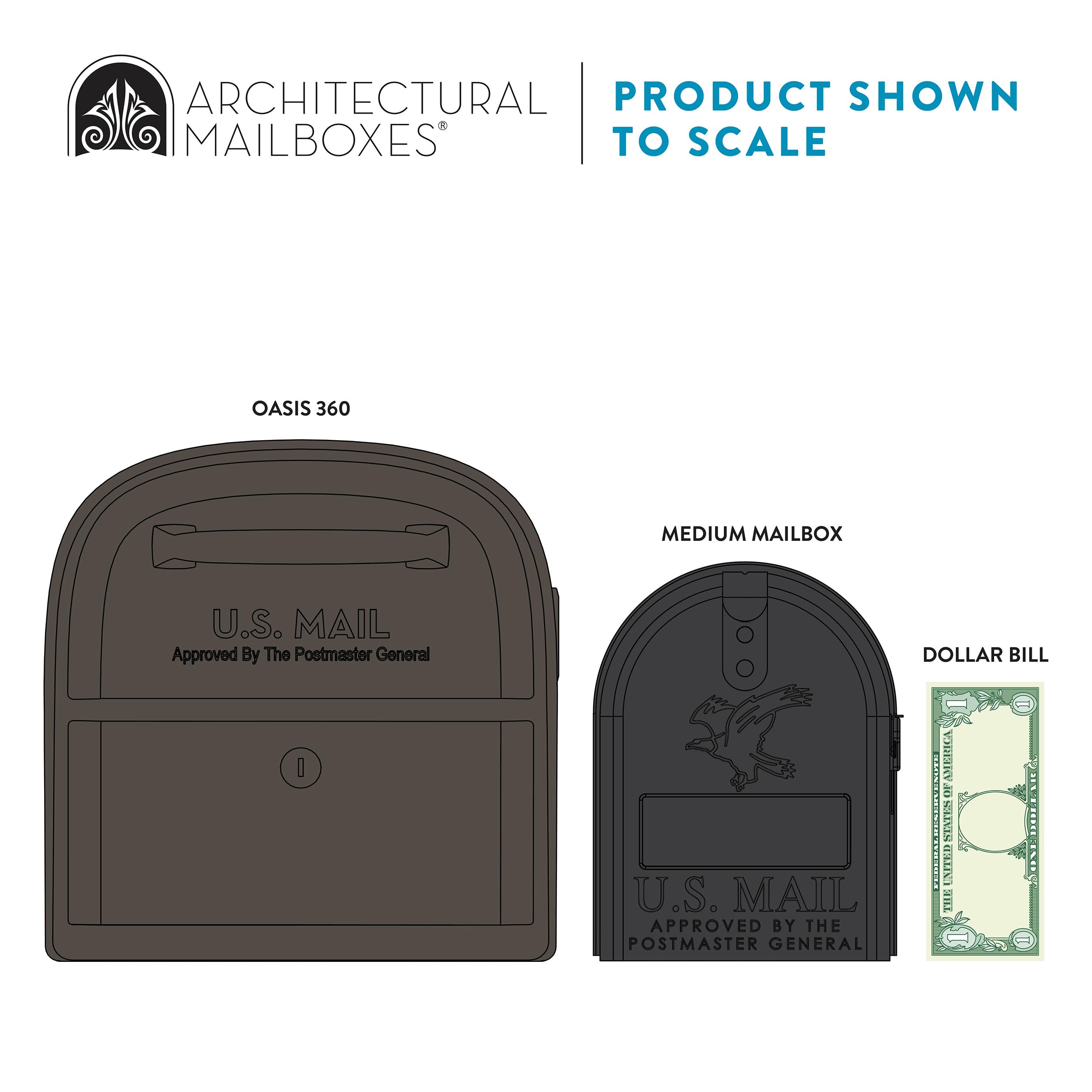 ARCHITECTURAL MAILBOXES 6300RZ Oasis 360 - Supporto per palo, bronzo spazzolato, L