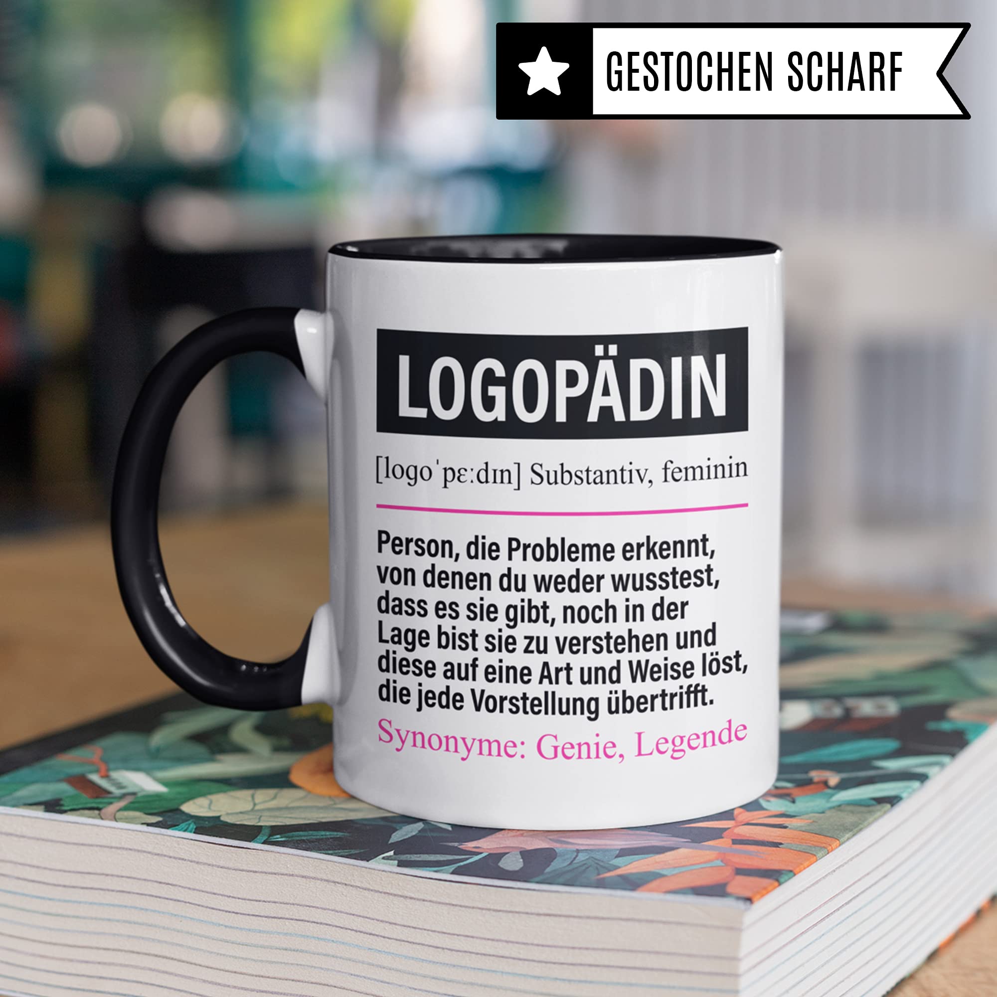 Lustige Logopädin Tasse Mit Einhorn – Geschenk Für Logopädinnen, Spülmaschinenfest, 330 Ml