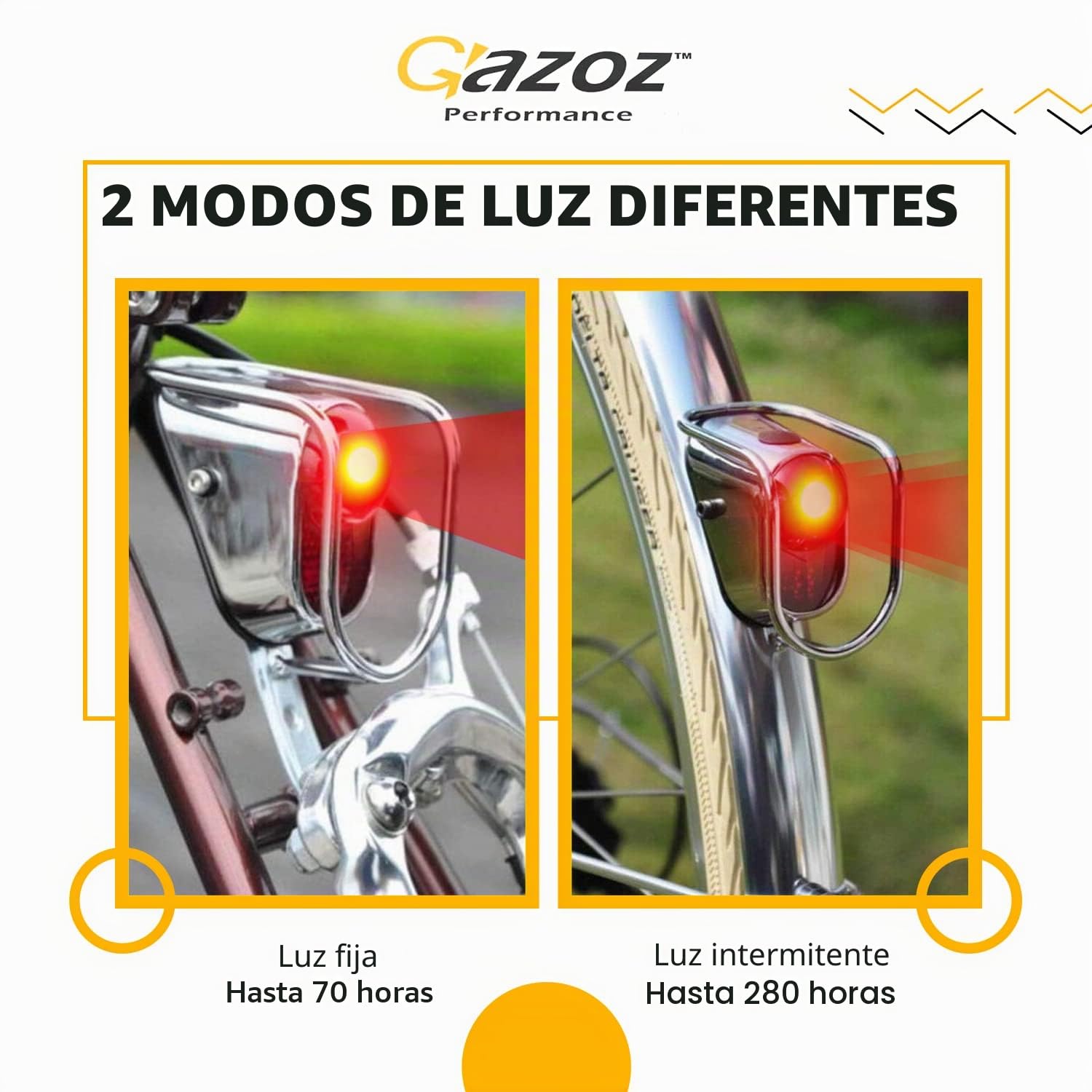 Accesorios para Bicicleta – Luces traseras LED traseras – Cromo Old School Vintage Classic Tour con Pilas (LM-002)