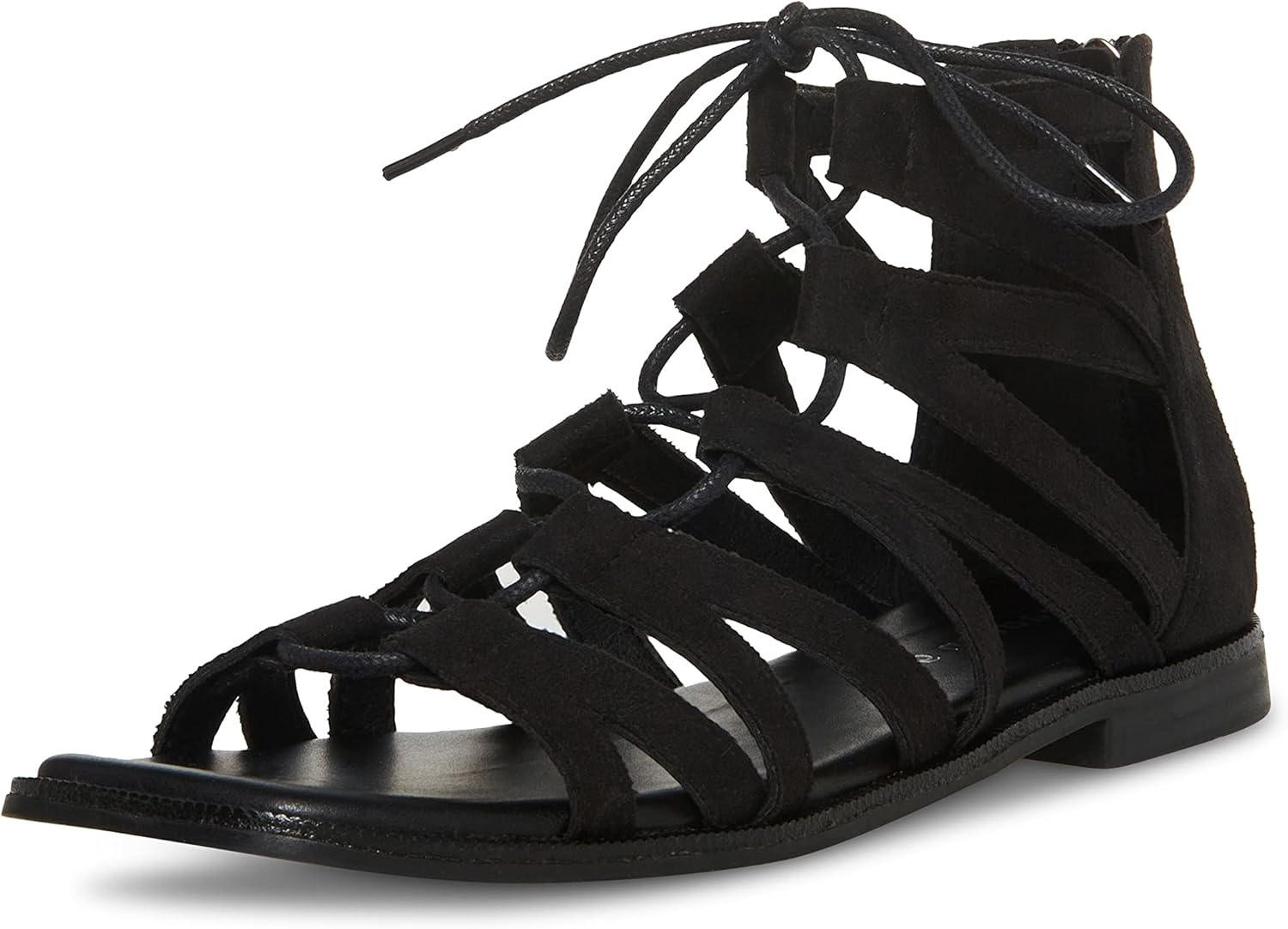 Madden Girl Women's Honered Flat Sandal, Black Fabric, 5
