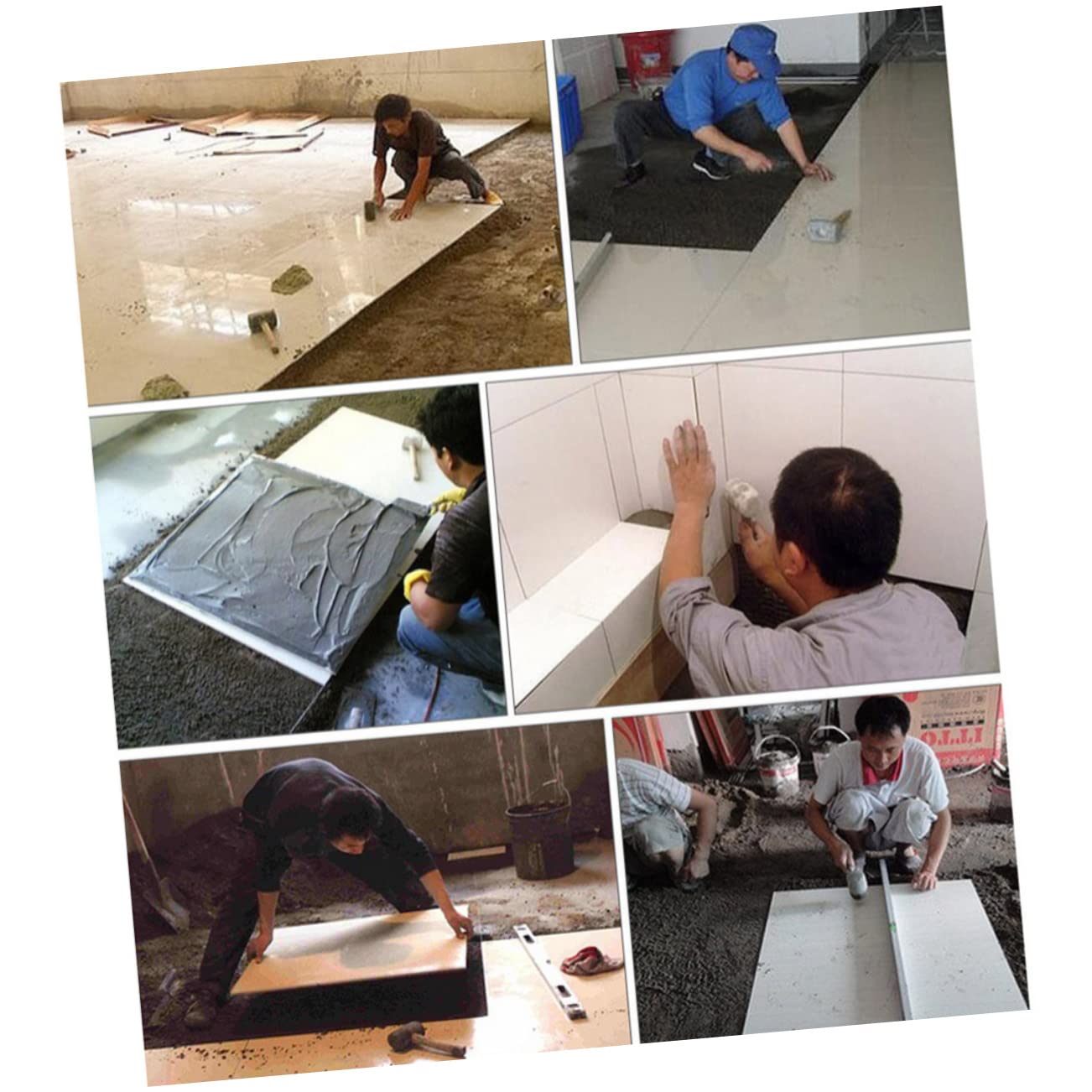 HOLIDYOYO 16Oz Tile Installation Hammer Rubber Mallet with Wooden Handle Durable Shock Resistant Tool for Decorating Minimizes Surface Damage for Tile and Home Renovation