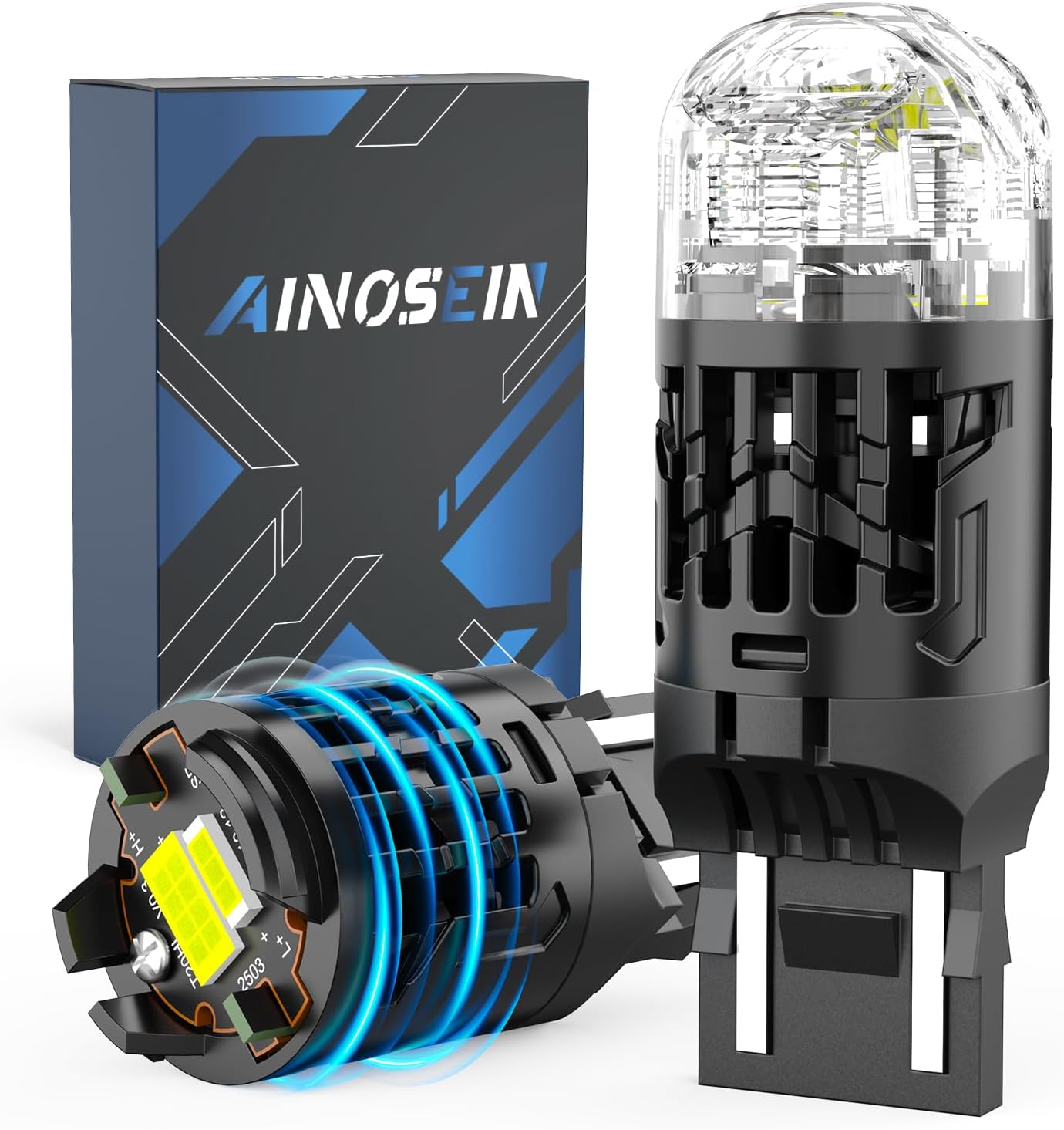 7443 LED Bulb White - 30W 4000LM High-Intensity Reverse ＆ DRL ＆ Brake Light Replacement, CANBUS Ready with Built-In Resistor, 7443/7440/T20 Compatible, 6000K Pure White 2-Pack