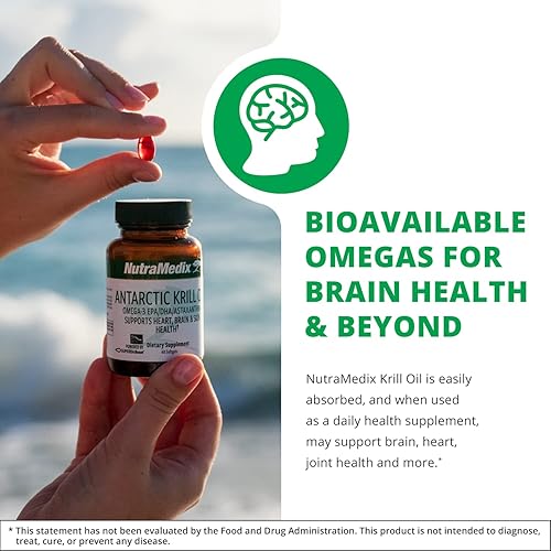 Miniatura 3 de NutraMedix Aceite de krill antártico de 500 mg – Suplemento de aceite de pescado – Omega-3 (EPA y DHA) + Astaxantina – Suplemento de krill rojo para