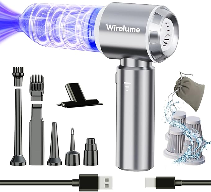 Handstaubsauger akku Auto kabellos 4 in 1 autostaubsauger Mini Staubsauger 22,000 Pa Starke Zyklon-Saugleistung Stark 3-Gang tragbar wiederaufladbar leicht für Tierhaare, Fahrzeuge Hellgrau