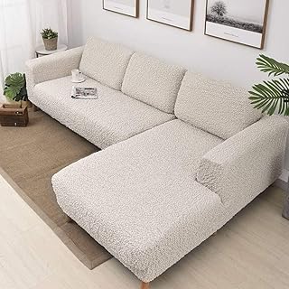 Extensible Housse De Canapé, Chaise Longue Canapé Antidérapant Couverture Complète Animaux Couverture De Meubles Canapé D'angle Pour 1 2 3 Places Combinaison Canapé-Left Chaise 160-200cm-Blanc