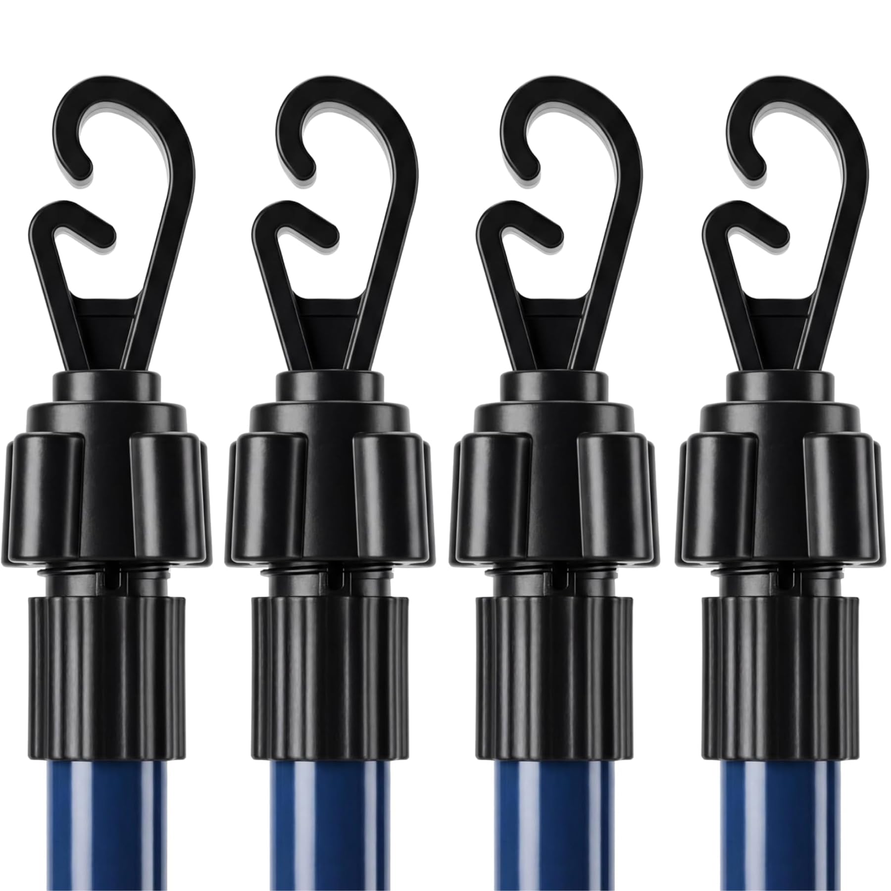 2.4m Telescopic Washing Line Prop Adjustable Garden Clotheslines Support Pole Lightweight Metal Heavy Duty Home Garden Laundry Drying Line Airer Washing Pole Extendable - Blue (Pack of 4)