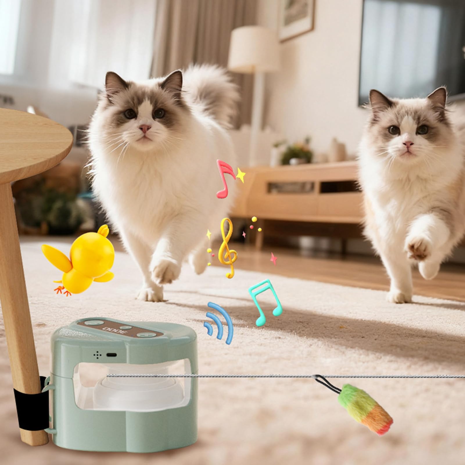 Giocattoli per gatti elettrici, tapis roulant, automatici/telecomandato, per gatti, modalità auto e manuale, ricaricabili USB, giocattolo interattivo simulato per gatti (blu)