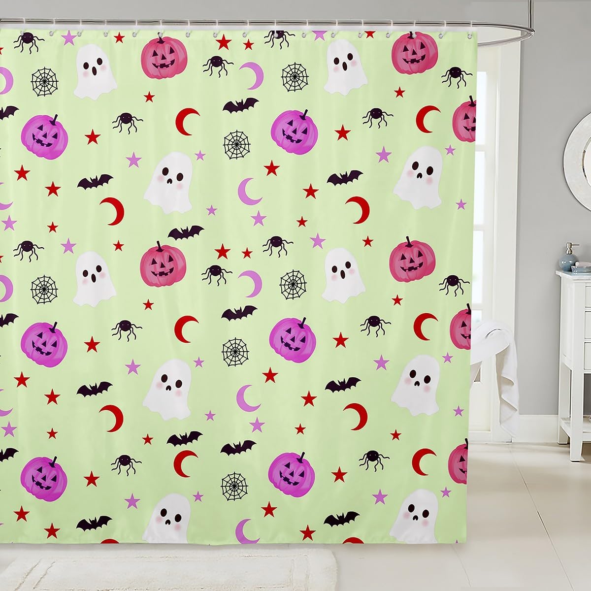 Goth Duschvorhang Fledermäuse Design - Wasserdicht 152x183cm Mit Haken