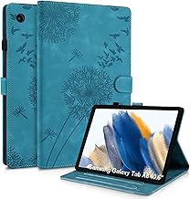 Rostsant Samsung Galaxy Tab A8 10.5 Inch Case Dandelion Print Leather Wallet Case Magnetic Cover for Samsung Galaxy Tab A8 2022 SM-X200/SM-X205 Blue