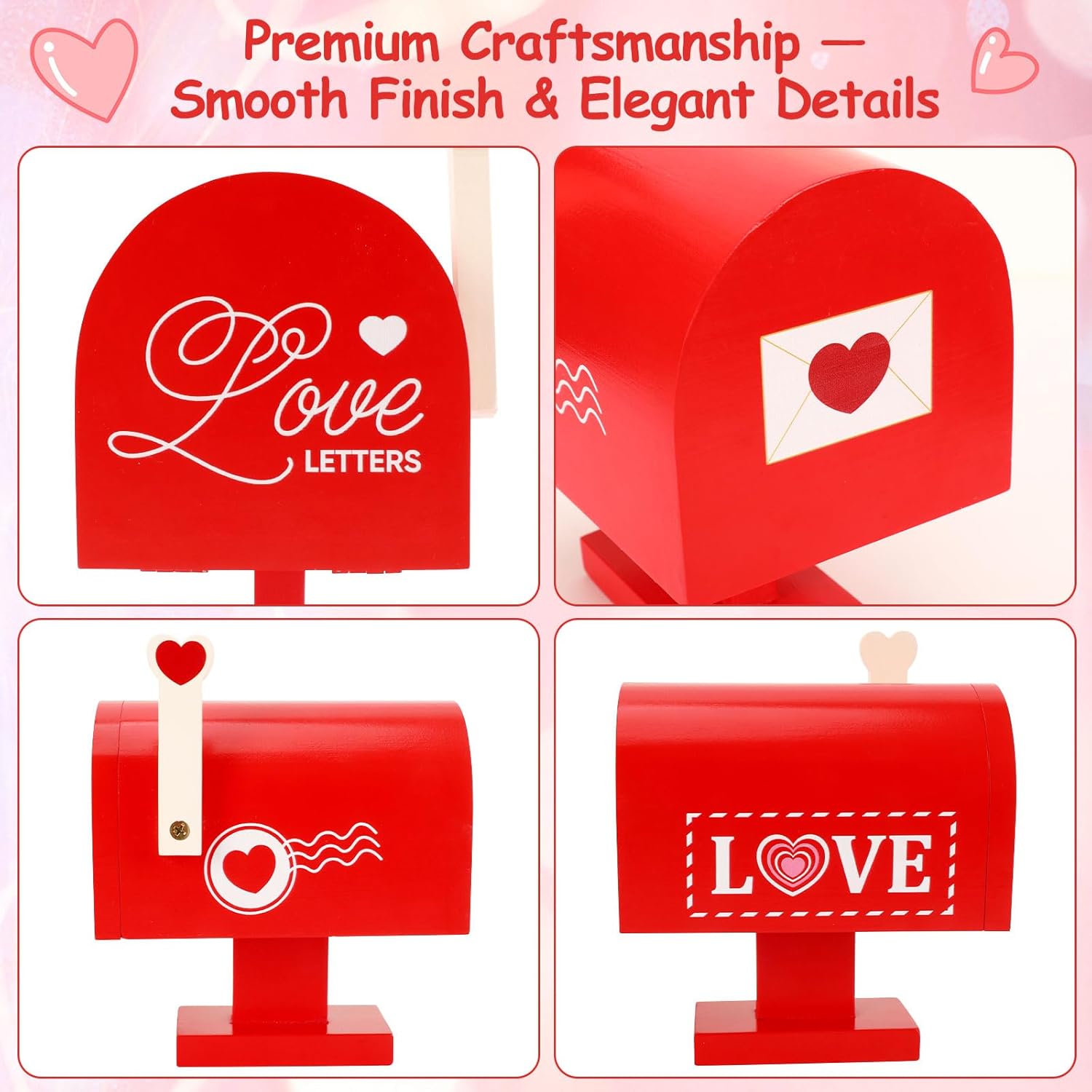 Wooden Love Mailbox with Mini Envelopes, Thoughtful Long Distance Relationship Gifts for Boyfriend – Romantic Valentines Gifts for Him Husband, Cute I Love You Gift for Him Her