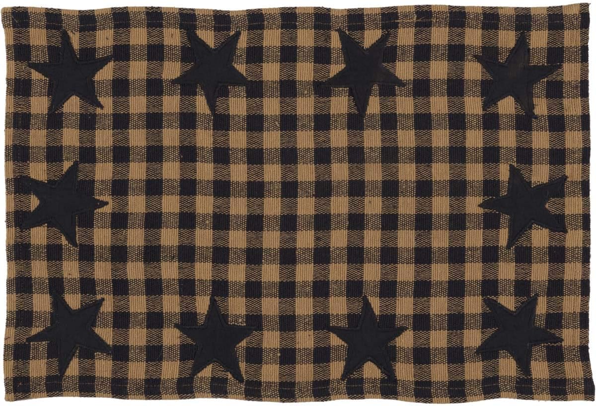 Buу 1 gеt 1 VHC Brands Navy Star Placemat Set of 6 12x18 Country Rustic Kitchen Tabletop Design, Navy and Tan