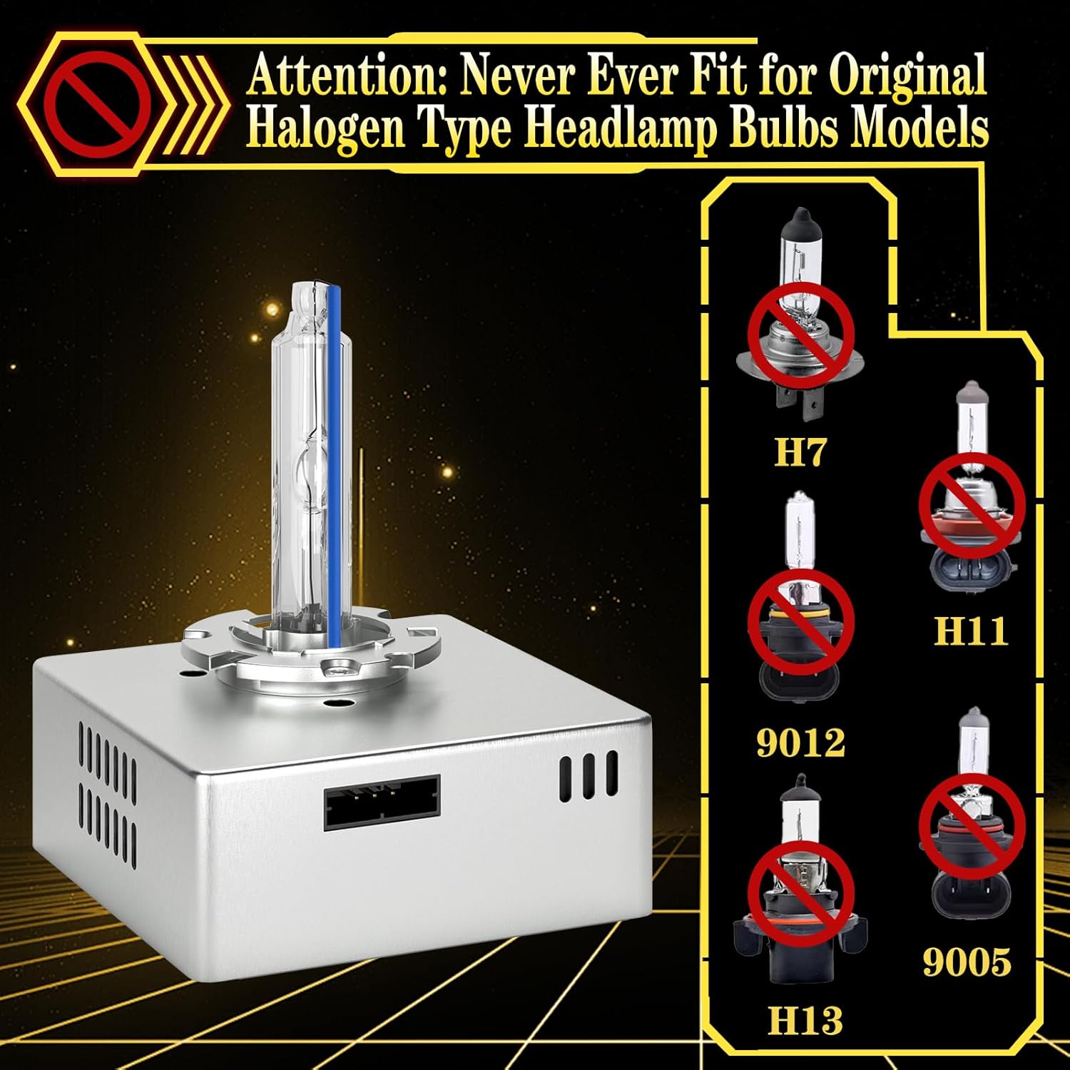 VHK Xenon Headlight Bulbs for 2015 2016 2017 2018 2019 GMC Sierra 2500 3500 HD & 2016-2018 Chevrolet Chevy Silverado 1500 LT LTZ LS WT, D5S HID High Low Beam, OEM D5SC1 Lights, 8000K White Blue, 2PCS