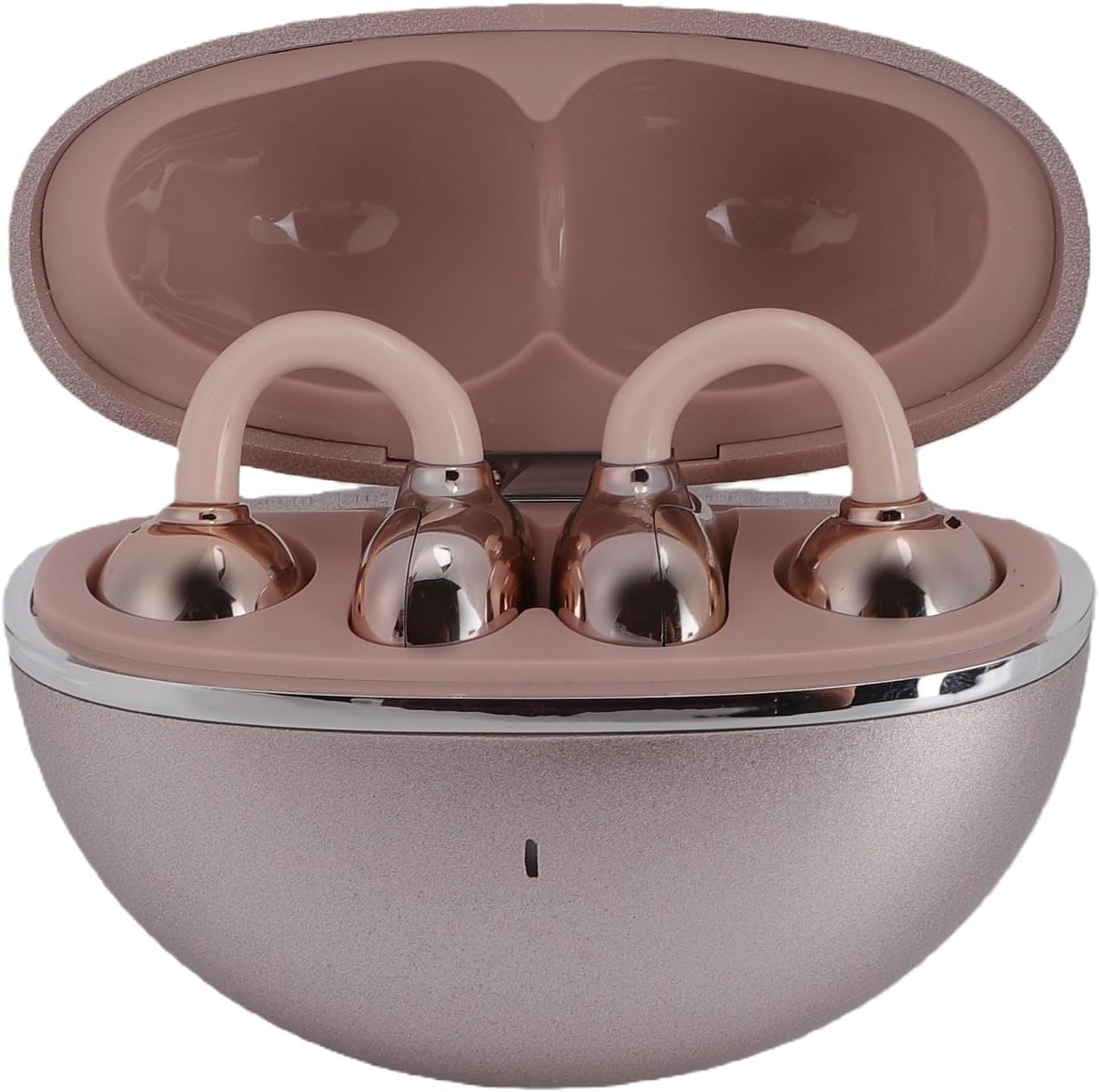 Clip On Earbuds for Women with Crystal Bow Buckle (Rose Gold)