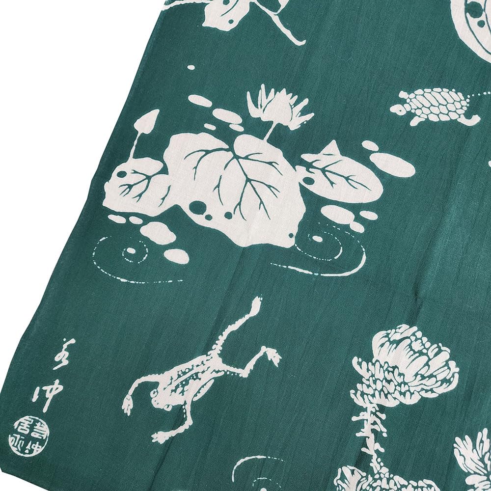 Unsodo Woodprint Tenugui Jakuchu Genpouyouka Impression sur bois Vert [Japan Import]