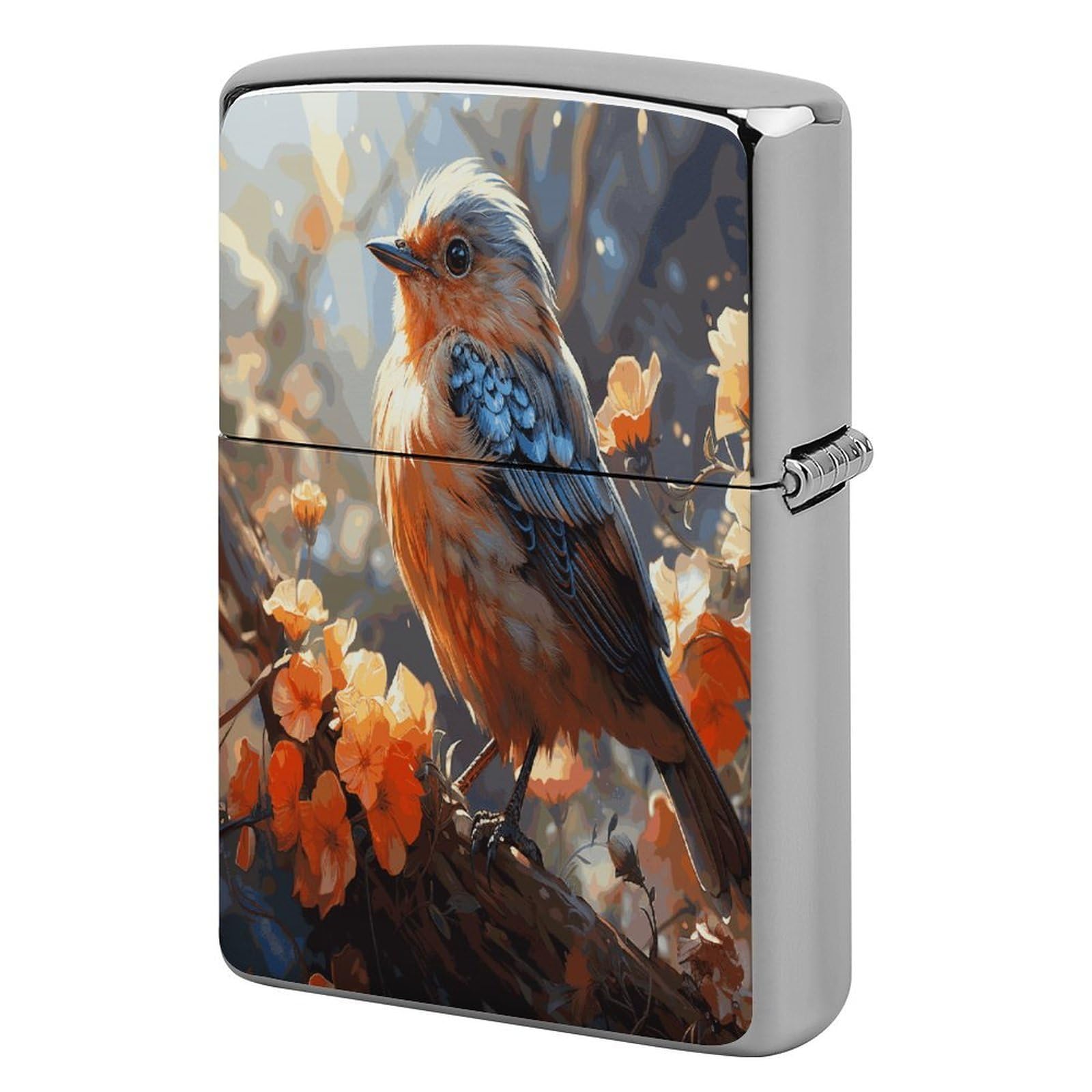 Fodpand Style Flowers And Birds Metal Lighter Case Cover Lighter Sleeve
