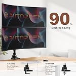 Dual Monitor-Arm Heavy-Duty pour 17-49-inch Écrans - Support de bureau pour écrans ultralarge 44lbs, Entièrement réglable, VESA 75/100 mm, noir