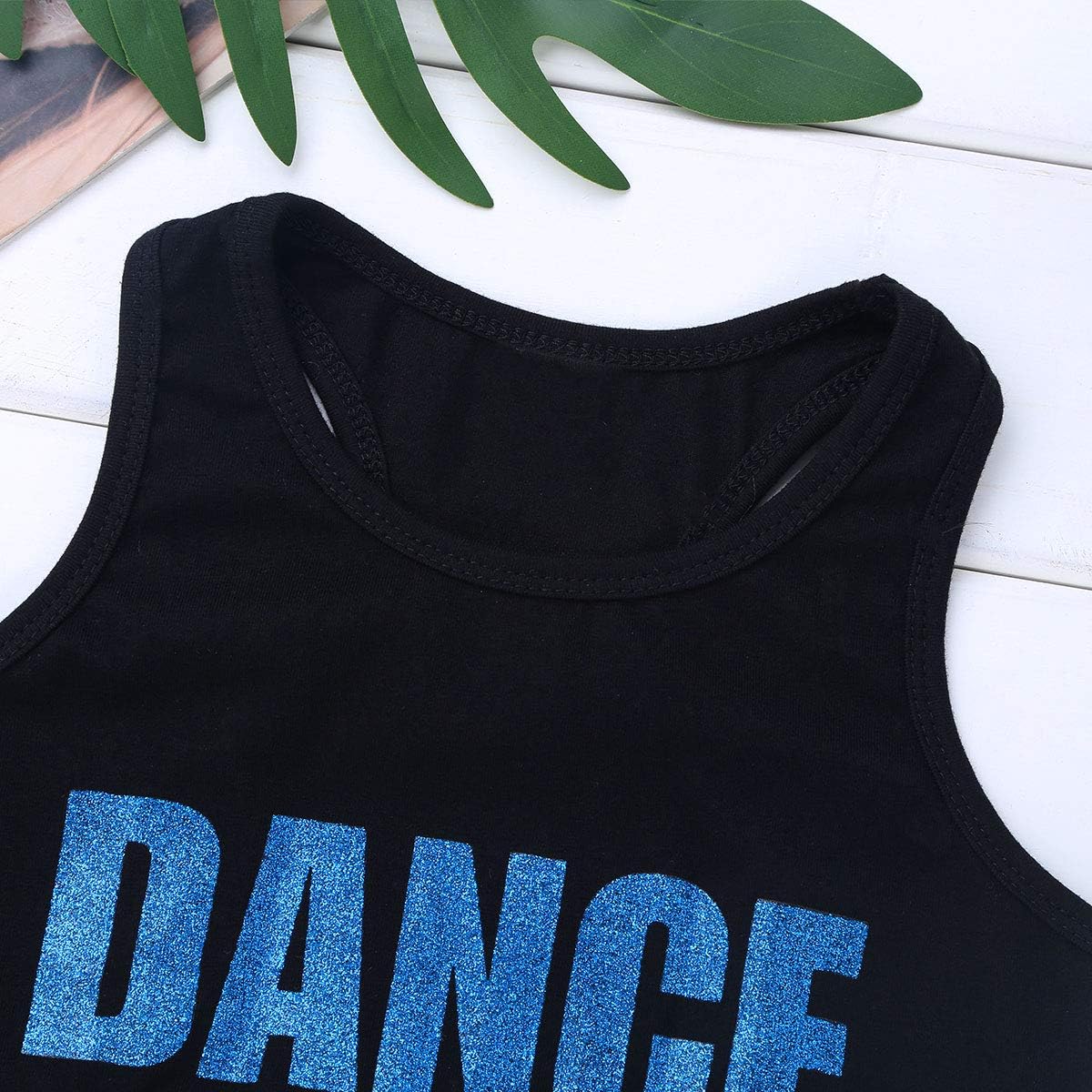 Kids Girls Racer Back Sleeveless Training Crop Top Sport Bra for Workout Dance Stage Performance Gym