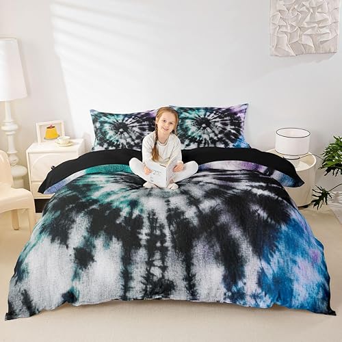 Miniatura 4 de Erosebridal Funda de edredón de teñido anudado, tamaño matrimonial, funda de edredón de tatuaje, juego de ropa de cama étnica para niños, niñas,