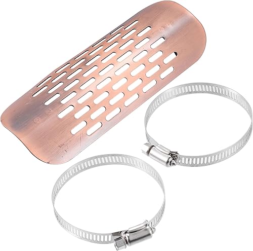 Miniatura 6 de X AUTOHAUX 1 Unidades universal de escape de motocicleta escudo de calor protector de tubo de escape protector silenciador tono cobre