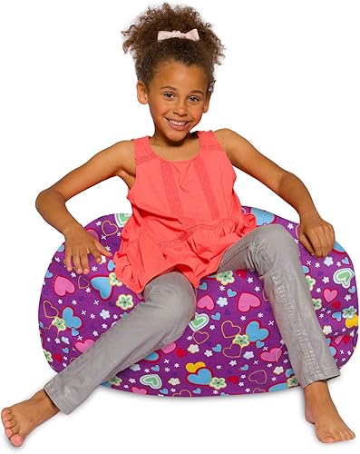 Miniatura 50 de Posh Beanbags - Sillón puff XL, 48 pulgadas, color gris jaspeado Gris brezo,Lienzo Animales Bosque Critters,Tela para colorear lienzo - Mundo