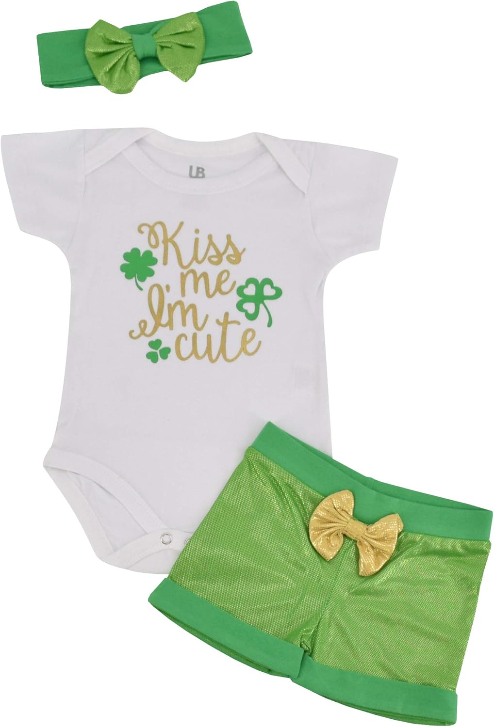 Baby Boys Girls 2pc Outfit Set Short Sleeve Bodysuit with Shorts