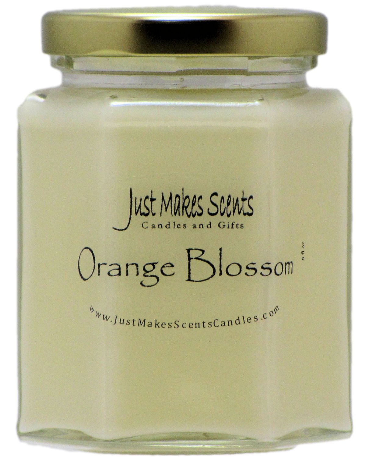 Just Makes Scents Orange Blossom Scented Blended Soy Candle | Strong Spring Floral Fragrance | Hand Poured in The USA (8 oz)