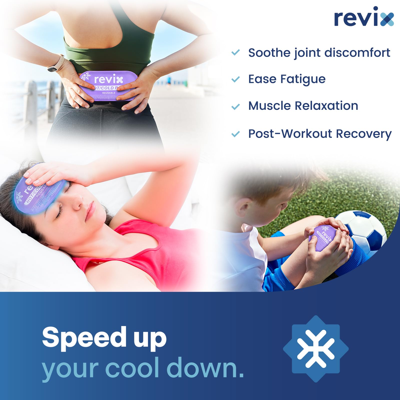Snapklik.com : REVIX Reusable Hot And Cold Gel Ice Packs For Injuries