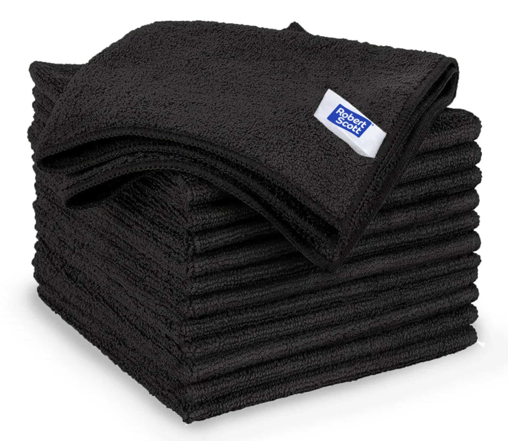 10Pk Microfiber Cleaning Cloths Large Soft Reusable Car Cleaning Towels Black 40x40cm Washable Duster Lint Free streak Free for Kitchen Surfaces Bathrooms, Mirrors,bikes - Avern