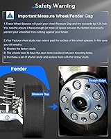 Vista 6 de ECCPP 2 espaciadores de rueda de 1.25 pulgadas, 5 x 5.5, 0.197 x 5.500 in, 5 lengüetas de 1/2 pulgadas, pernos CB de 4.252 in para Dodge Ram 1500