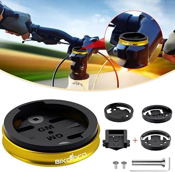 Bike Stem Top Cap Mount - Aluminum Alloy Bicycle Stem Headset Holder Mount for Garmin 25 200 130 500 510 520 520 800 810 820 1000 1030, Wahoo Elemnt, Bryton, Cateye Cycling GPS Computer