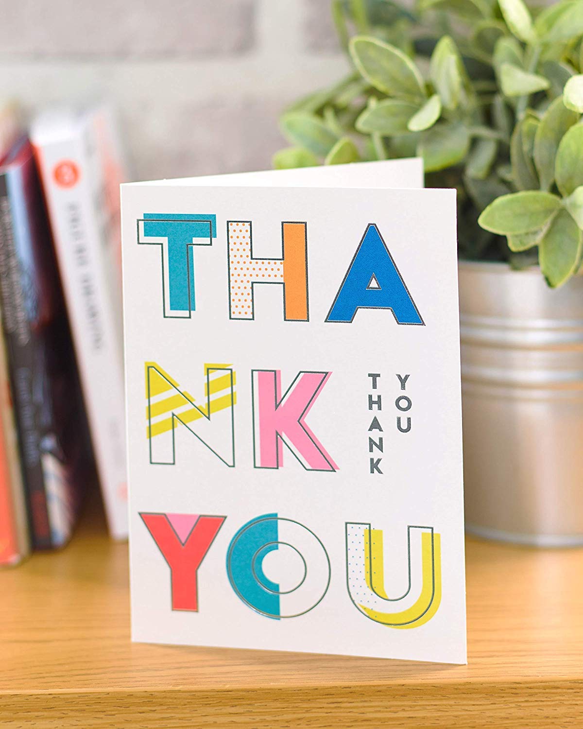 UK Greetings: 10 Biglietti Di Ringraziamento Con Buste – Scritte In Grassetto E Dettagli In Lamina Argentata
