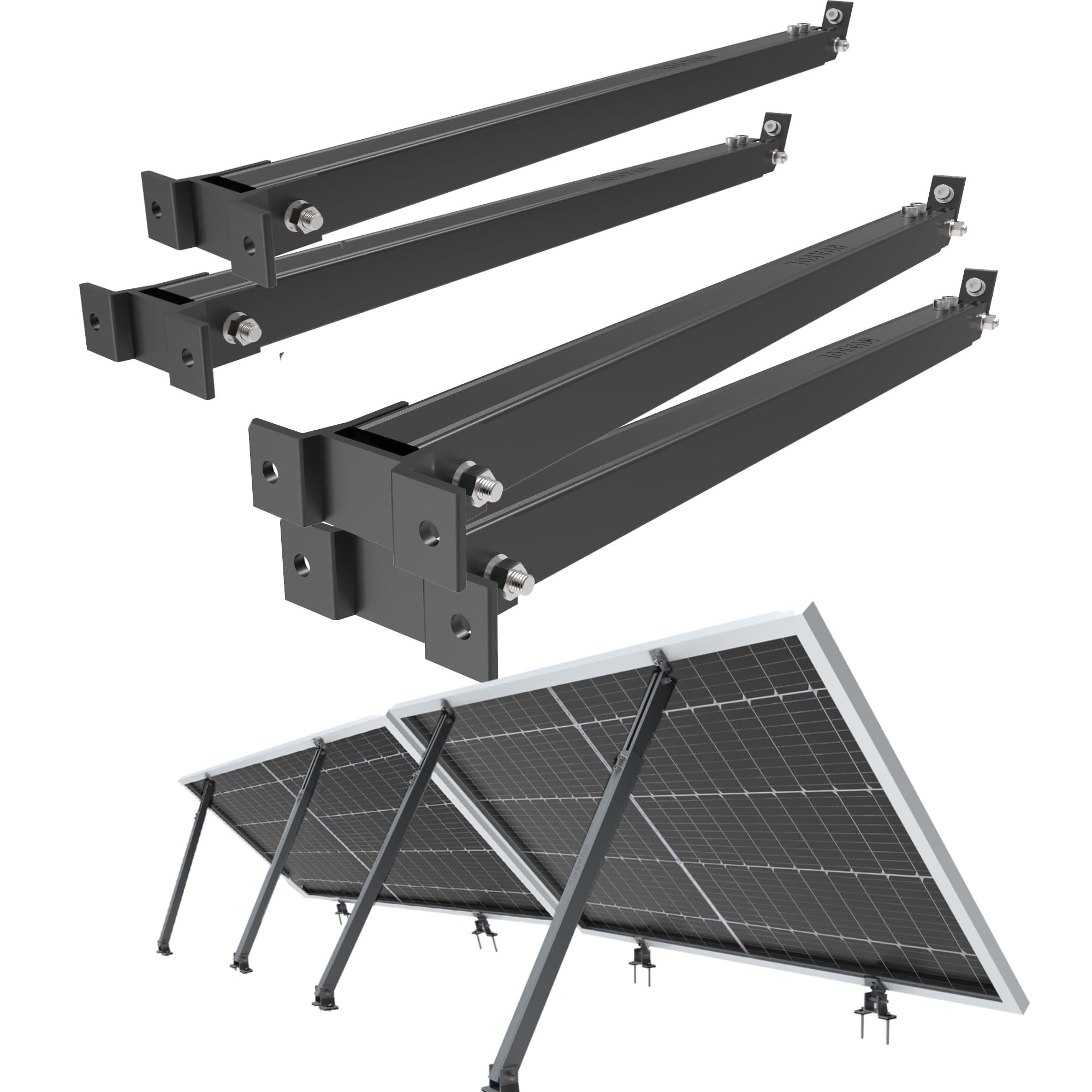 Kit de Fixation pour Centrale Électrique de Balcon | Lot de 4 Supports de Panneaux Solaires | Inclinaison Réglable 30°–60° | Supports Individuels avec Vis & Écrous
