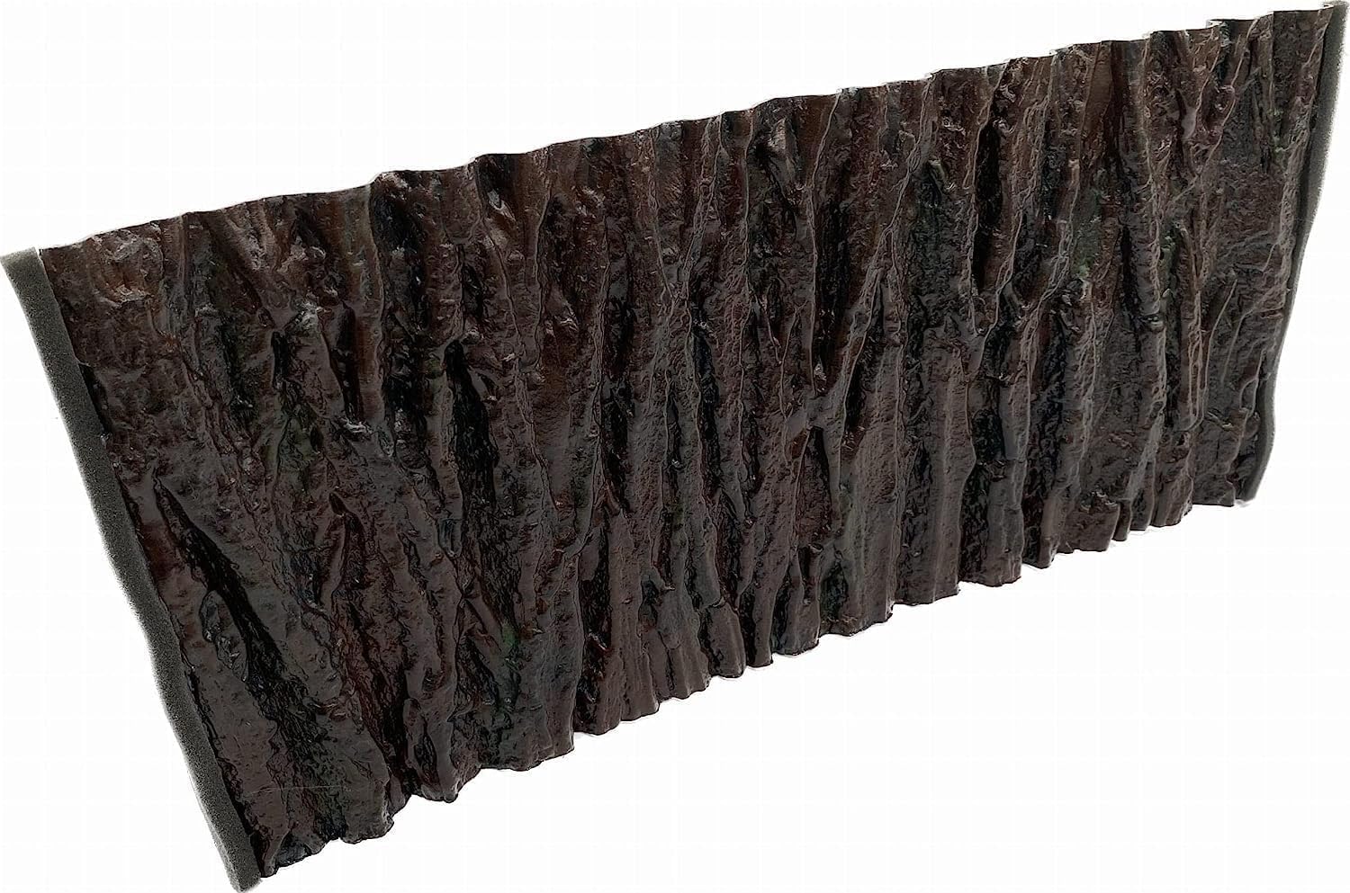 PLASTIKO - Fondo de Acuario 3D I Pared Trasera 100 x 40 cm I Fácil de Montar y Limpiar I No Requiere Pegado I Seguro para Animales I Marrón con patrón de Corteza de árbol