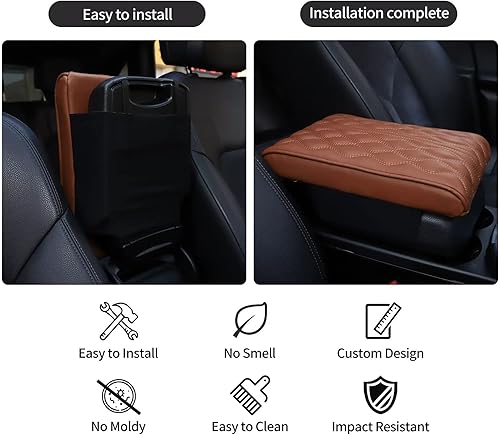 Miniatura 6 de Funda para consola central de automóvil, alfombrilla de caja para reposabrazos, de cuero de espuma viscoelástica, cojín de reposabrazos para SUV,