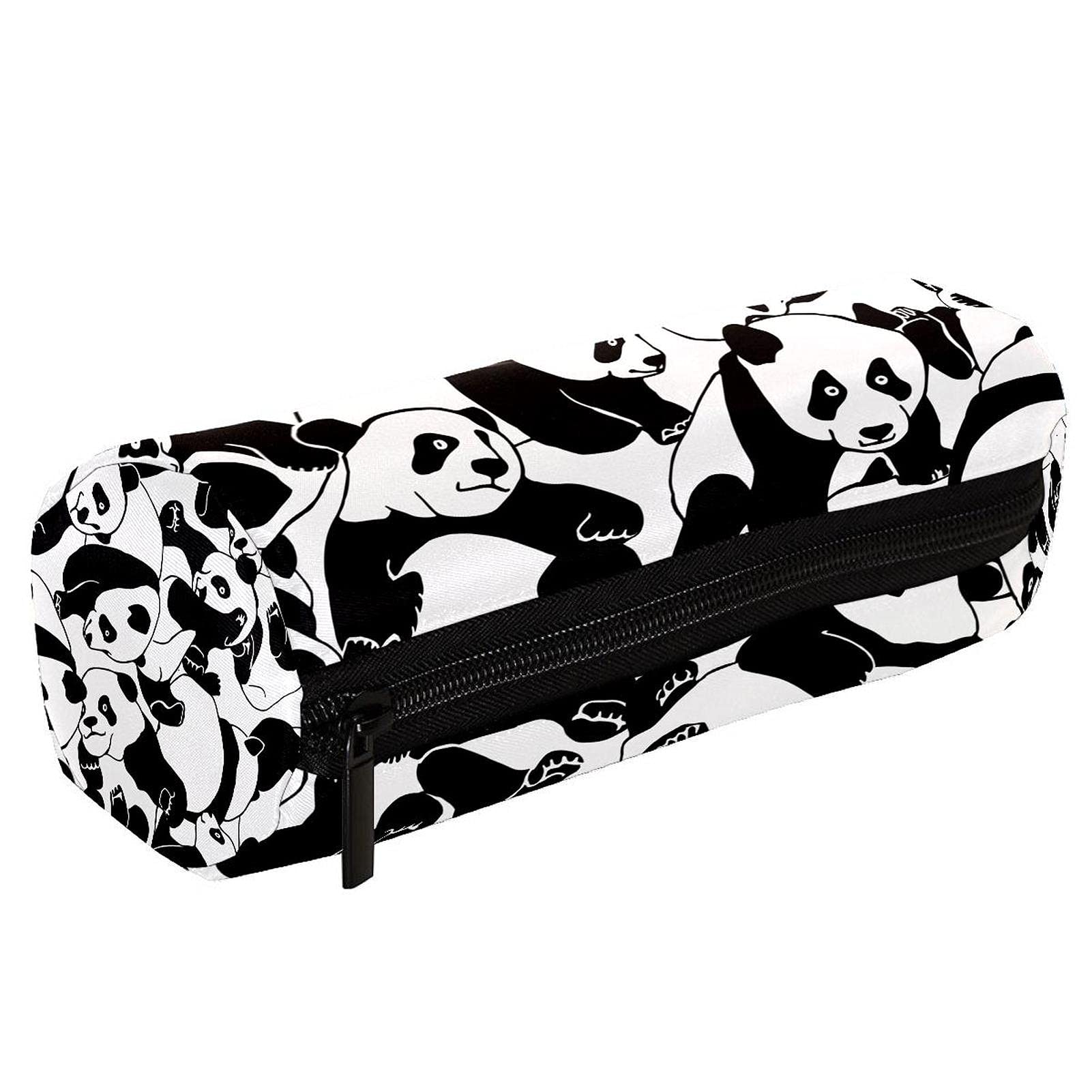 Federmäppchen Mit Panda-Motiv – 3-Fach Stifteetui Für Schule, Uni Oder Als Make-up-Tasche