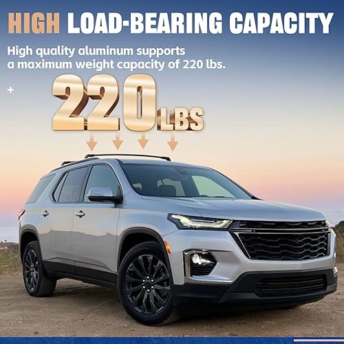 Miniatura 4 de Barras transversales de techo de 220 libras para Chevrolet Traverse 2018 2019 2020 2021, barras transversales negras
