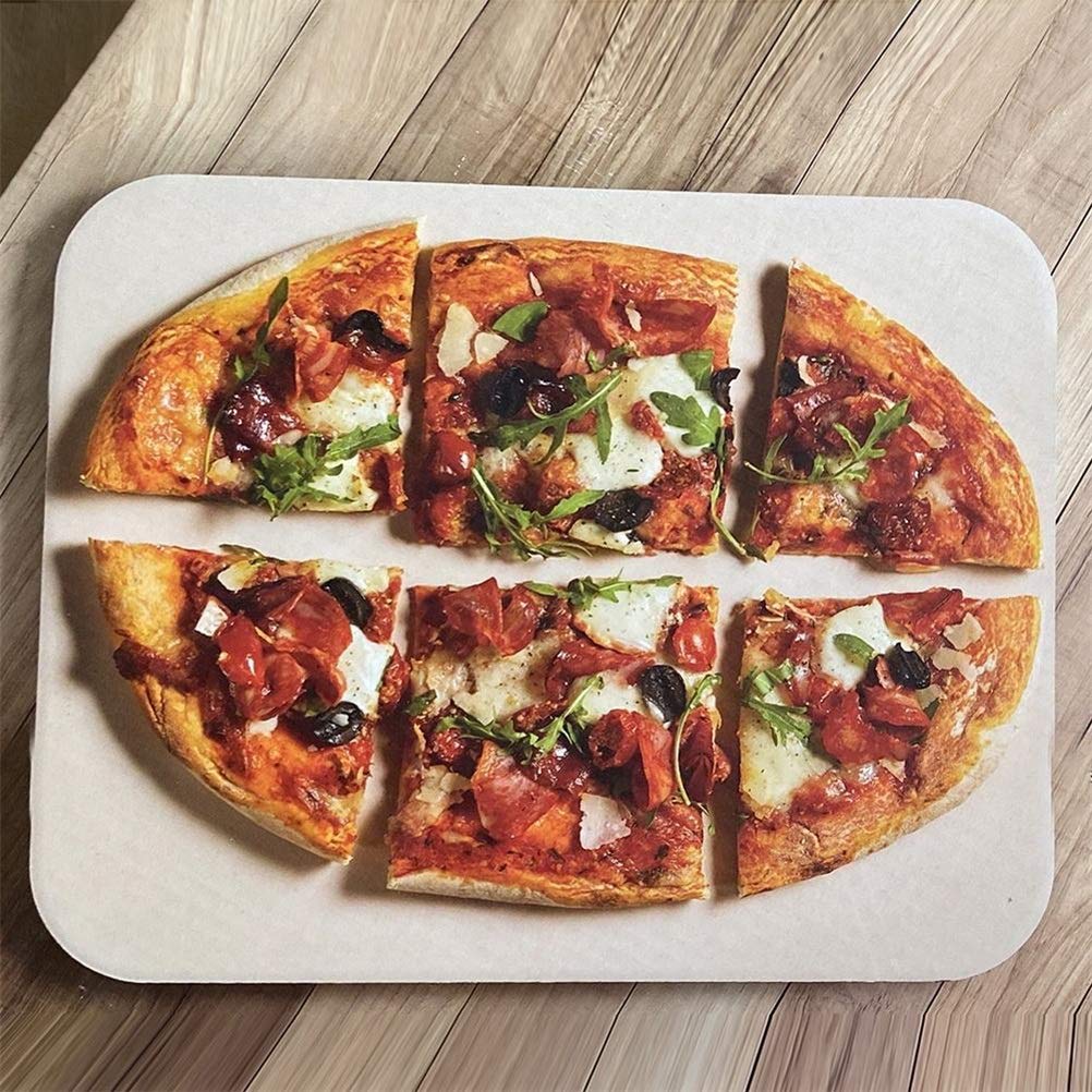 Juego de Piedras para Pizza con Cáscara de Madera Duradera y Resistente a Golpes Térmicos para Horno y Parrilla Cocción a Alto Calor 38X30X1CM (Colores variados)