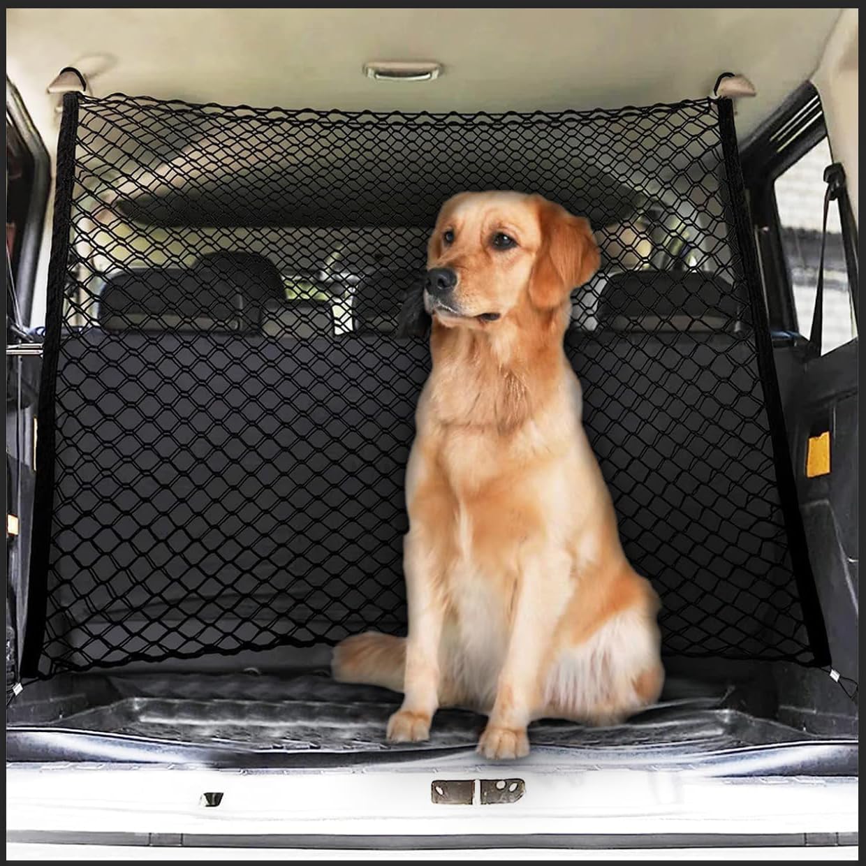 Dog Car Net Barrier Stretchable for MG MG5 EV Station Wagon (Estate) 2020 2021 2022 2023 2024, With Adjusting Rope Hooks Net Pet Restraint Travel Trunk Net Screen Barricade