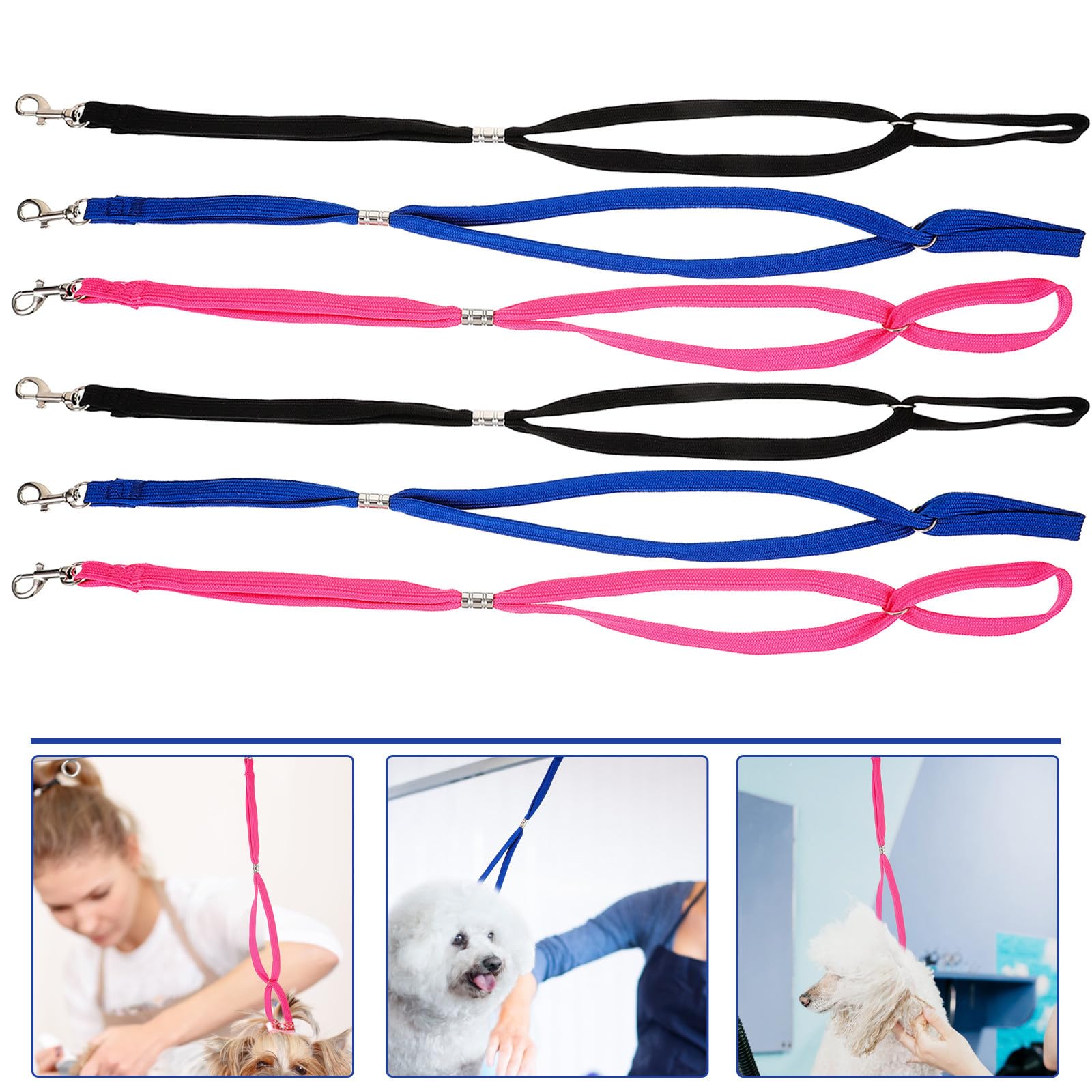 GLEAVI Correa de Baño para Perro de Nailon 6 Piezas Ajustable y Cómoda para Cuidado y Aseo de Mascotas Protección el Cuello