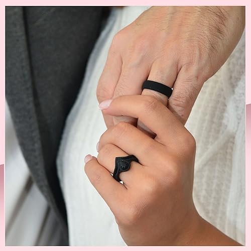 Miniatura 8 de Rinfit - Anillos de silicona para mujer, anillos de boda de goma, alianzas de silicona, colección Pear Diamond